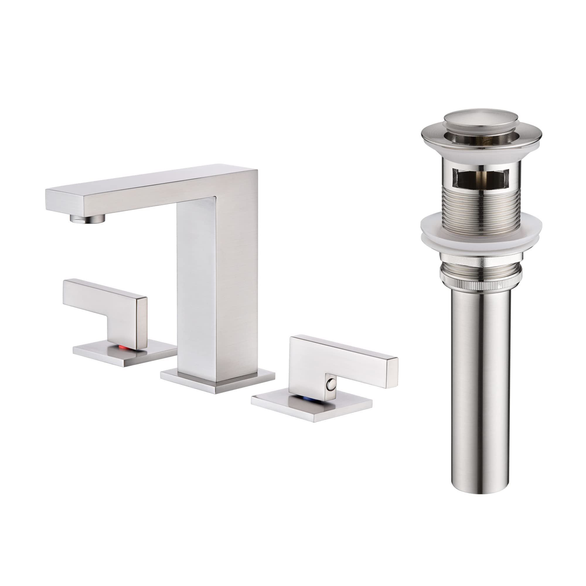 Jnfidosr Gold 8" Widspread Bathroom Faucet S1414s-Bn + Pop Up Drain S7304n