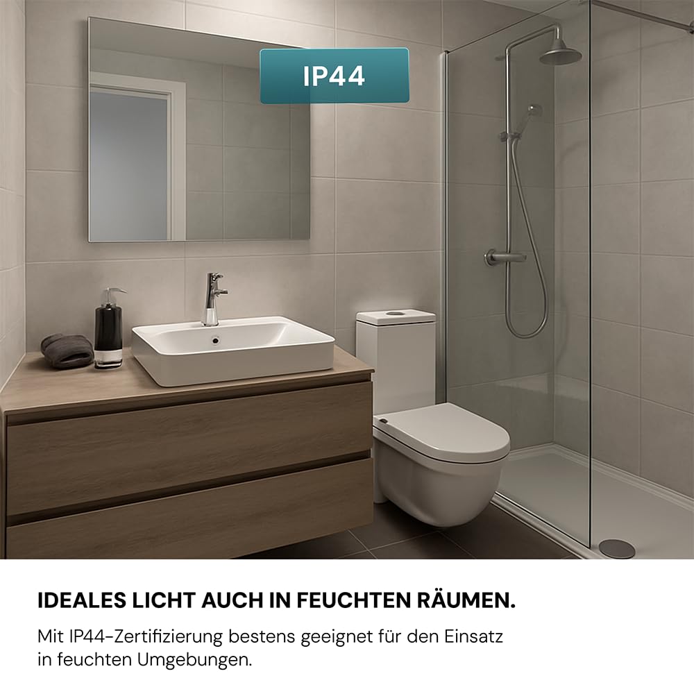LUXULA 4er Set LED Deckenlampe rund - 24W 4000K Neutralweiß 2500lm - Deckenleuchte modern Badlampe Decke Deckenleuchte Flach für Badezimmer, Küche, Flur - IP44 wasserfest - Ø 35cm - weiß