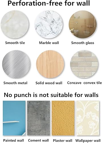 Miniatura 9 de BULIBIU Ganchos de pared de acero inoxidable, resistente al agua, perchero, toallero, gancho para perforar, soporte adhesivo para cocina, baño,