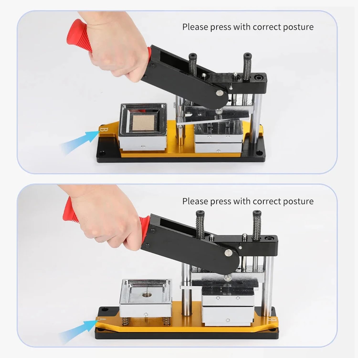 Kühlschrankmagnete, Knopf-Maschine, DIY-Foto-Abzeichen-Magnetmaschine mit Sets von Verbrauchsmaterialien, Papierschneider, quadratische Knopfpressmaschine, Verwendung in Kühlschränken und überall dort