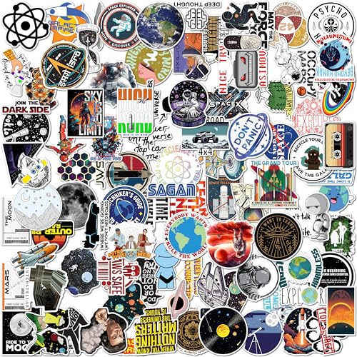 Image of WallDesign Space & Science Sticker Collection: 96 Laminated Stickers for Mobile, Laptop, Personalizing and Gifting! Durable, Hi-Quality Print for Astronomy Lovers-Self-Adhesive