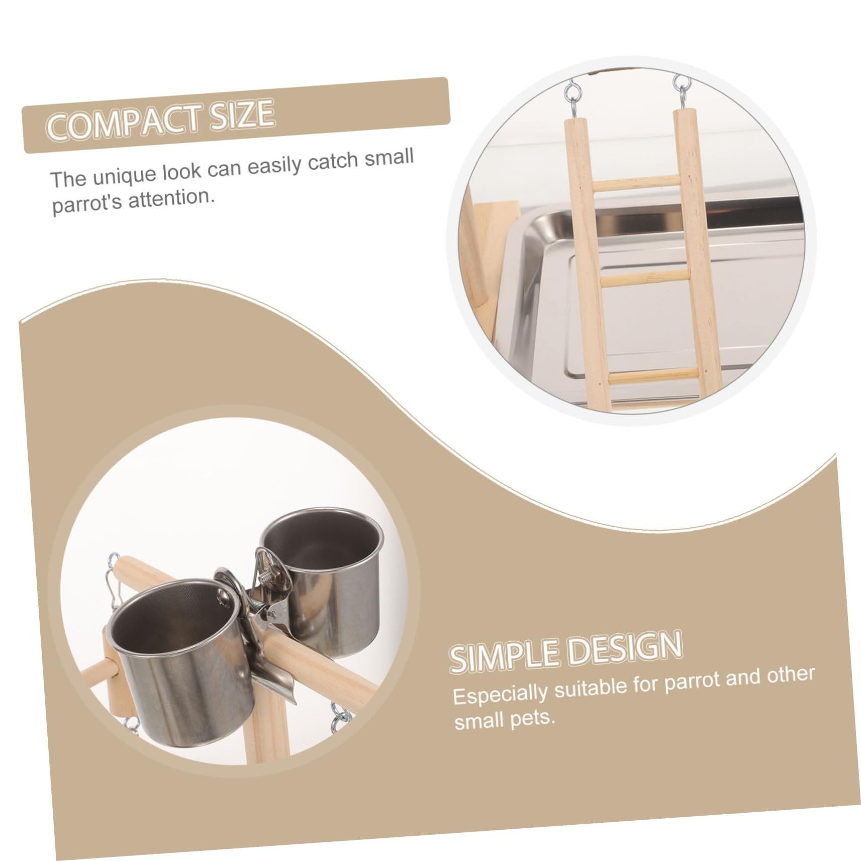 DOITOOL De para Loros Juguete De Madera Natural Percha para Pájaros Accesorios para Jaulas Lugar para Loros y Cacatúas