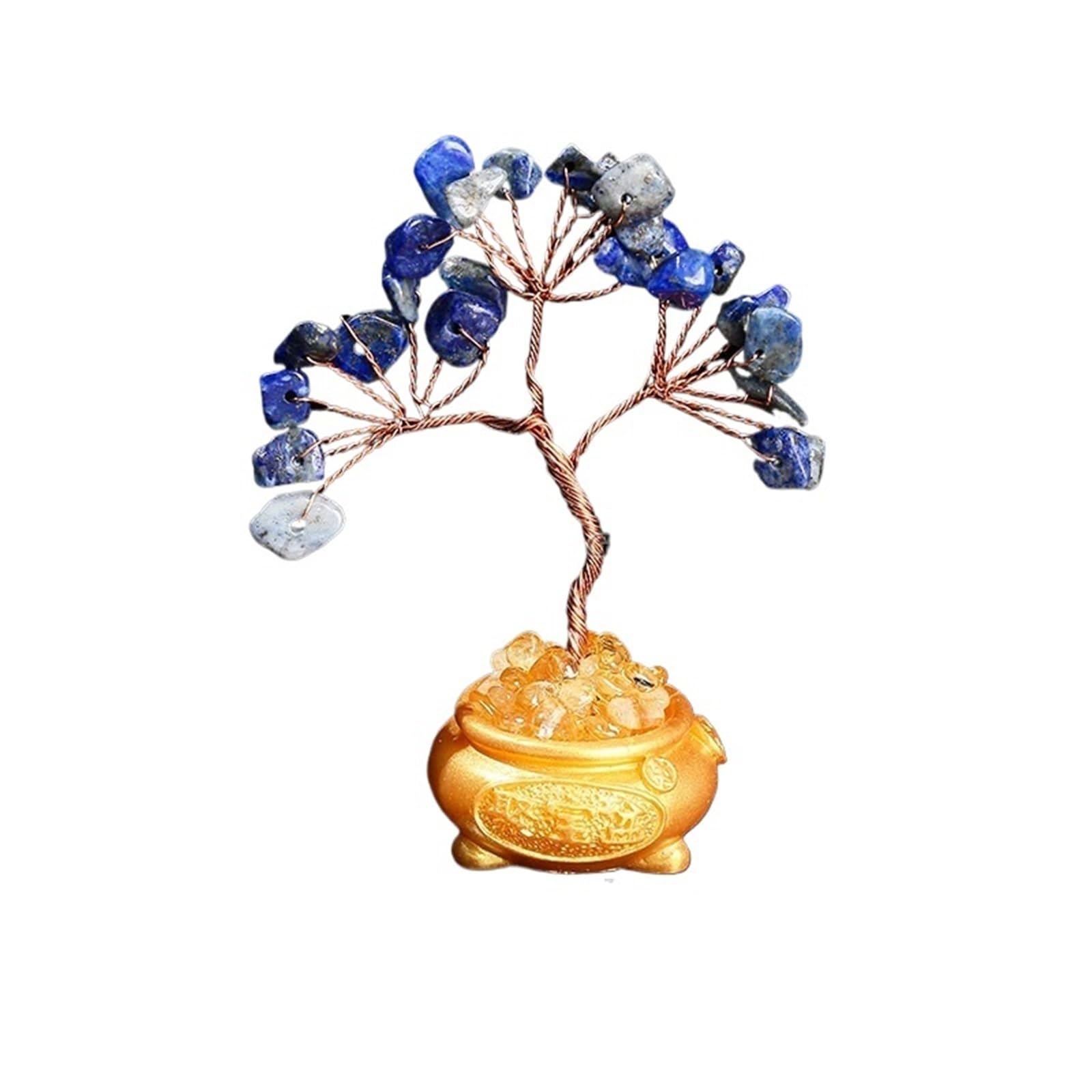 Dazhua 1pc Natural Gravel Stone Tree - Healing Gemstone Decor For Home And Office(Lapis Lazuli)