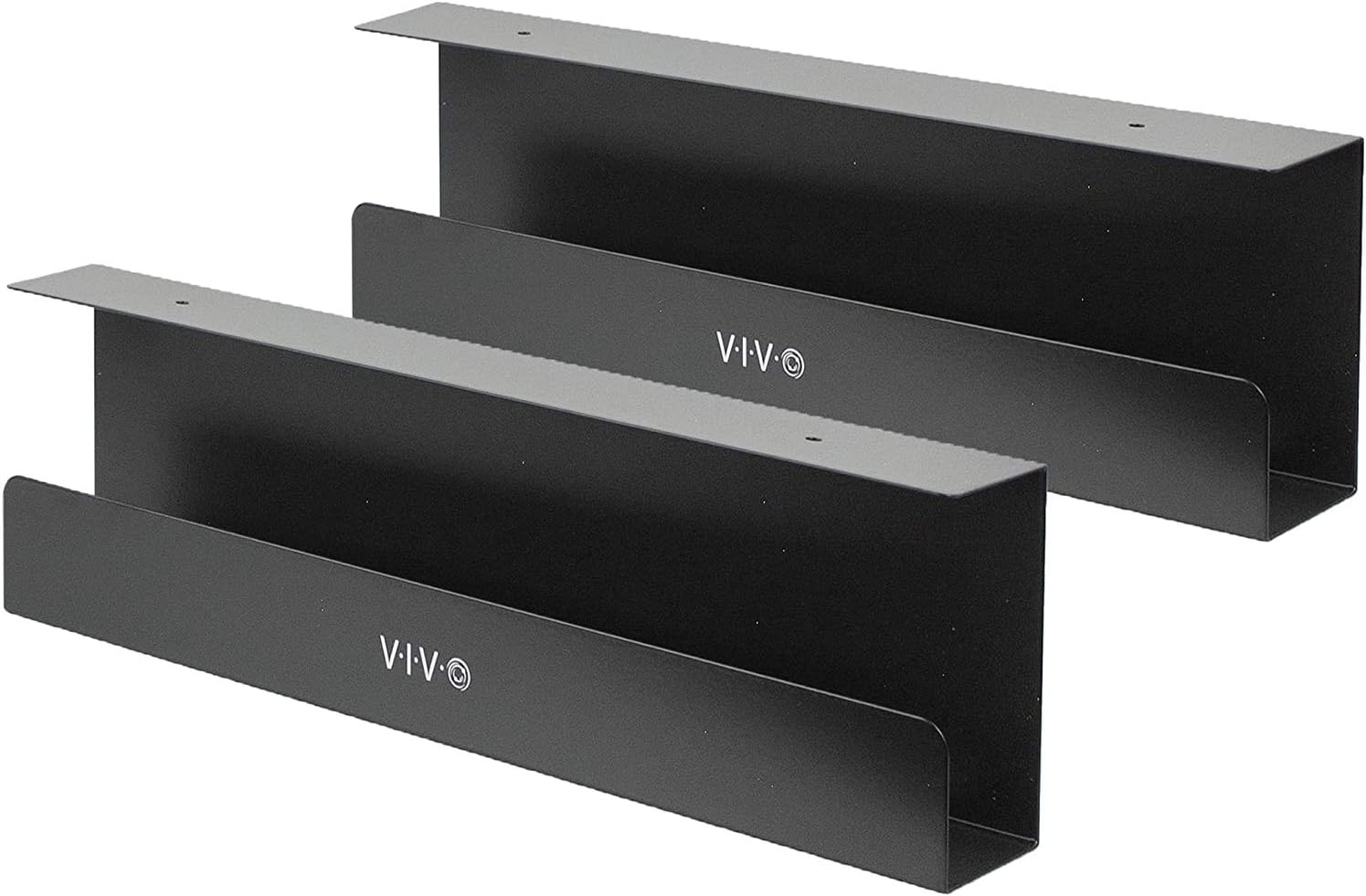 Under Desk 17 inch Cable Management Trays, Power Strip Holders, Cord Organizers, Wire Tamers for Office and Home, Black, 2 Pack, DESK-AC06-2C