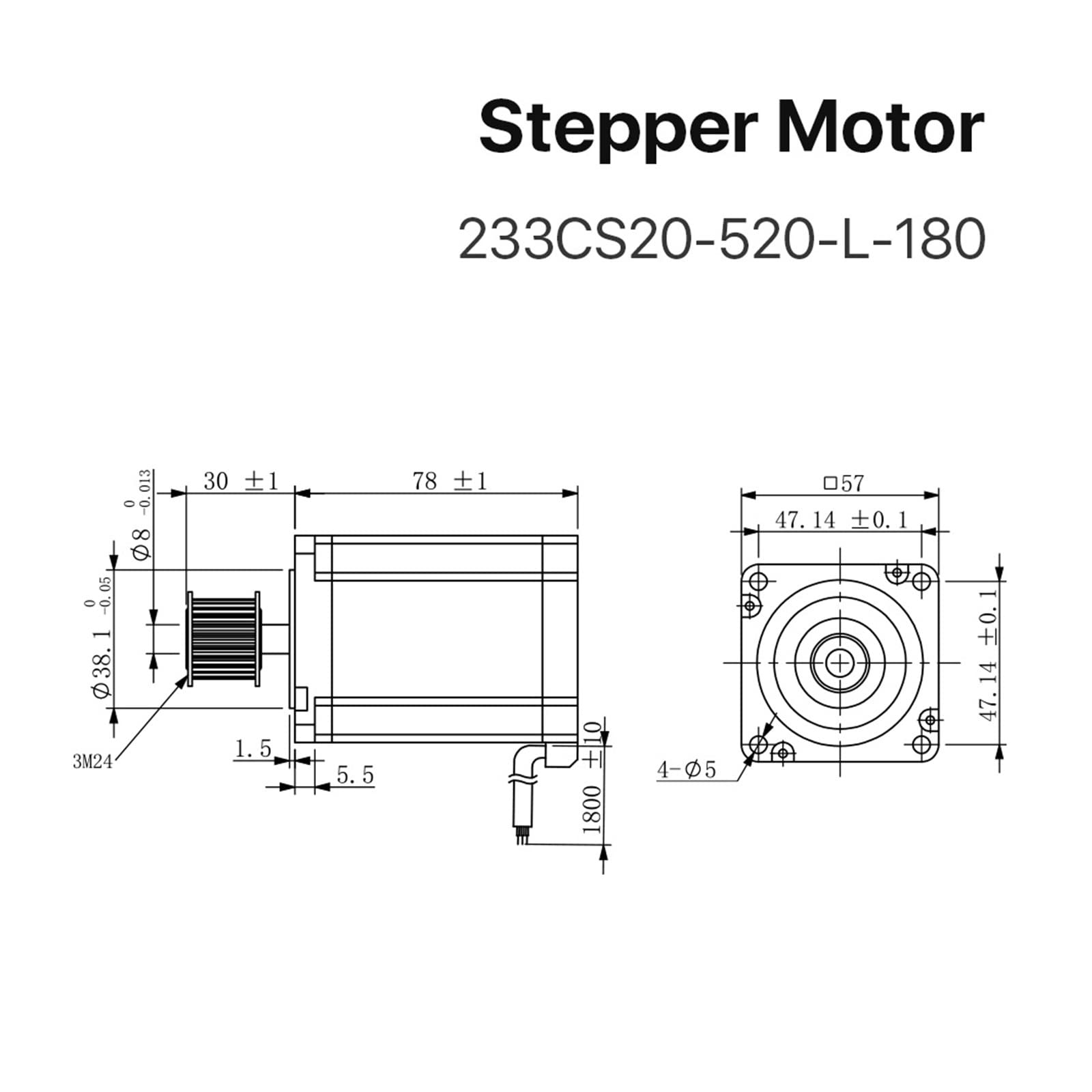 Motor Paso A Nema 23, 3 Fases, 2,0 Nm, 5, A, Con Cable De Engranaje 1,8 M For Enrutador CNC, Fresadora Grabado