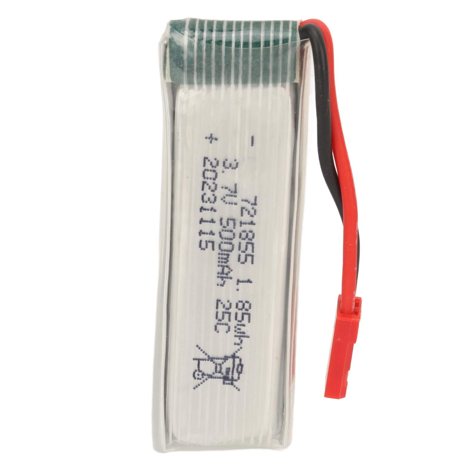 Batteria Al Litio 3.7V 500mAh Per Aeromodelli Con Spina Rossa JST - Compatibile U818A H37