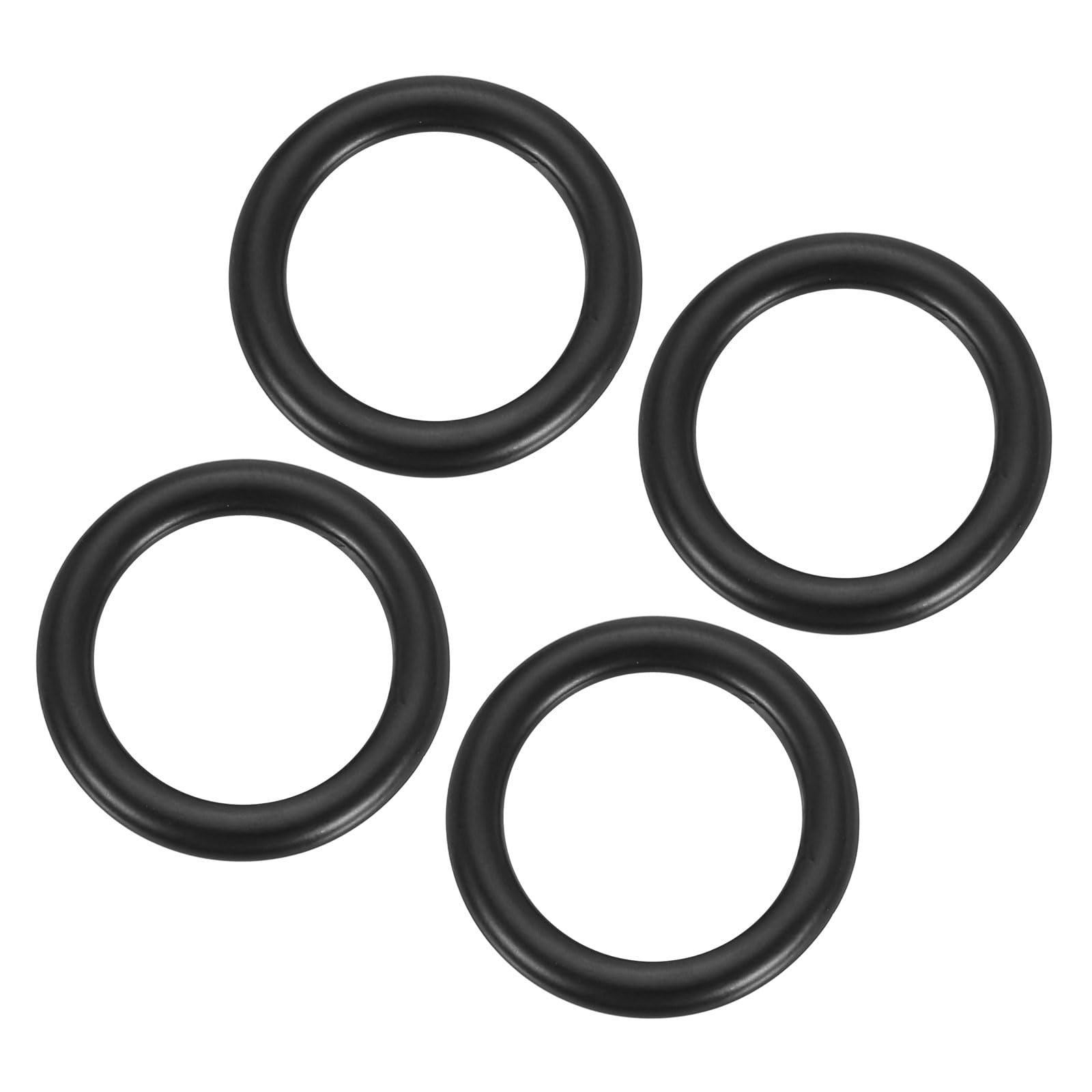 PATIKIL 0.6 Inch Metal O Ring, 4 Pcs Seamless Solid 304 Stainless Steel Rings for DIY Crafts Bags Dream Catcher Dog Leashes Wall Plant Hangers, Black 3mm x 15mm