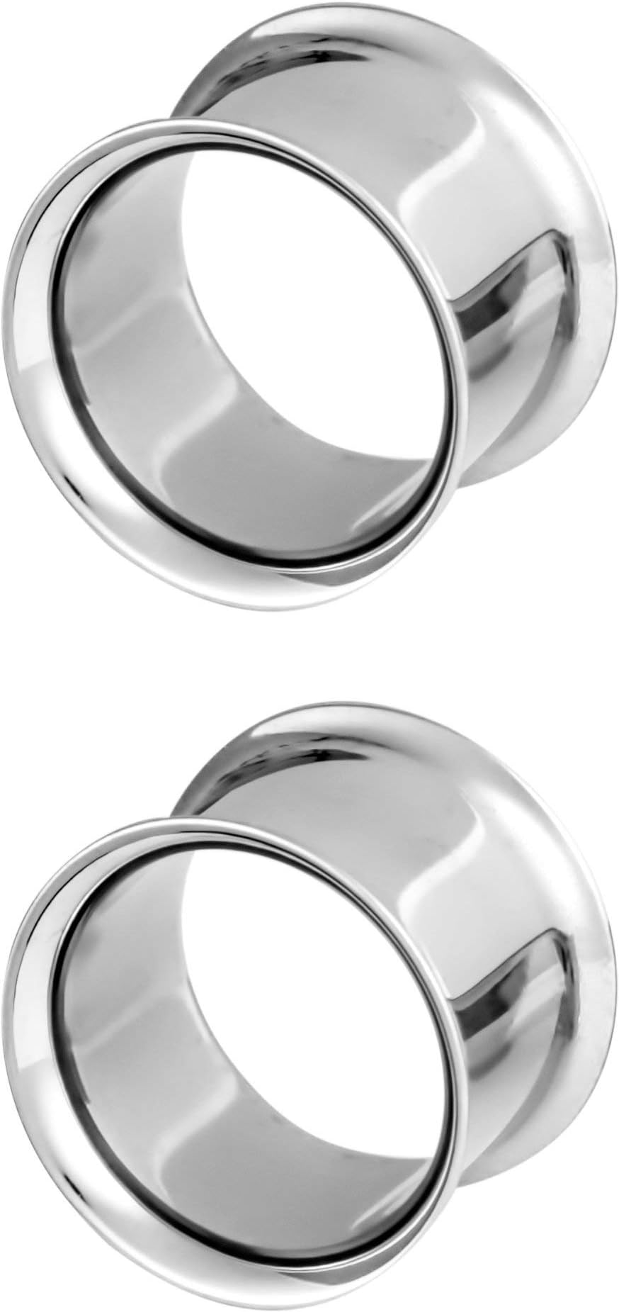 Ear Gauges, Ear Tunnels, Tunnels For Ears, Surgical Steel Mirror Finish Double Flared Tunnel Plug Earrings