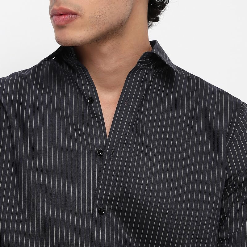 Image of Mens Striped Slim Fit Cotton Casual Shirt | Full Sleeves Mens Shirts | Stylish Shirt for Men