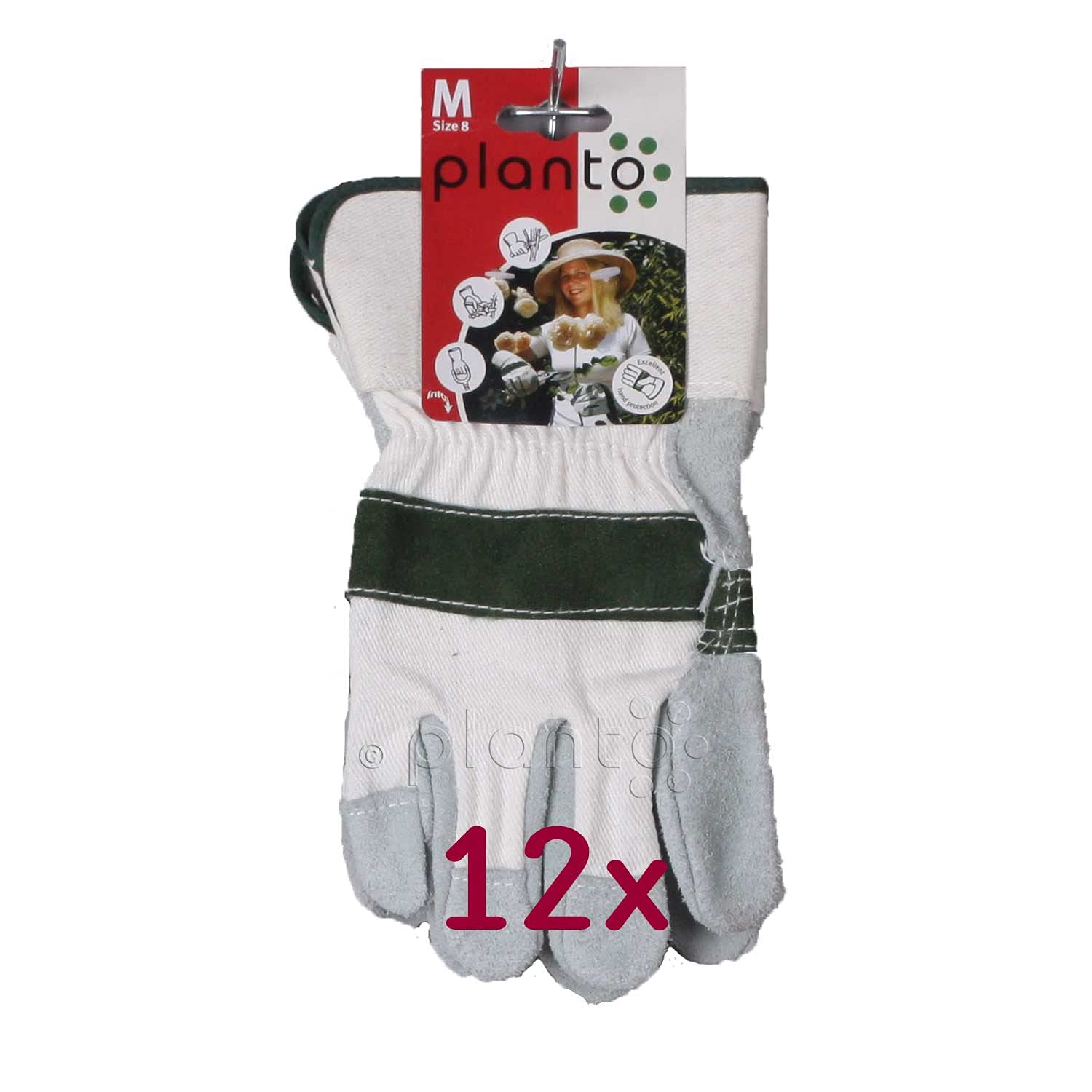 planto Gartenhandschuhe Leder, Rosenhandschuhe, dornensichere Gartenhandschuhe, Thorn Proof Stachelschutz Arbeitshandschuhe, Lederhandschuhe (12 Paar)