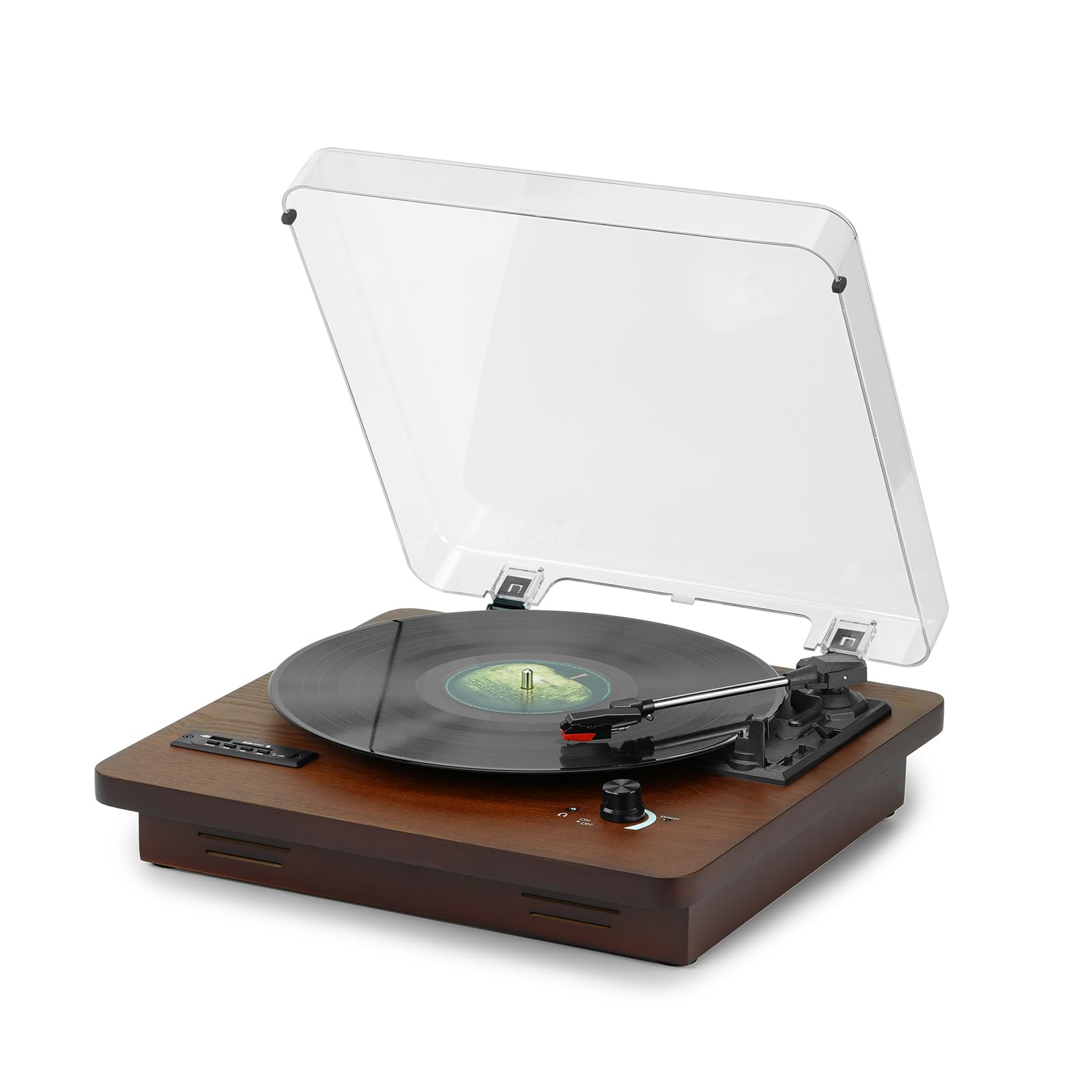 vinyl record player with bluetooth fm radio usb sd turntable speakers