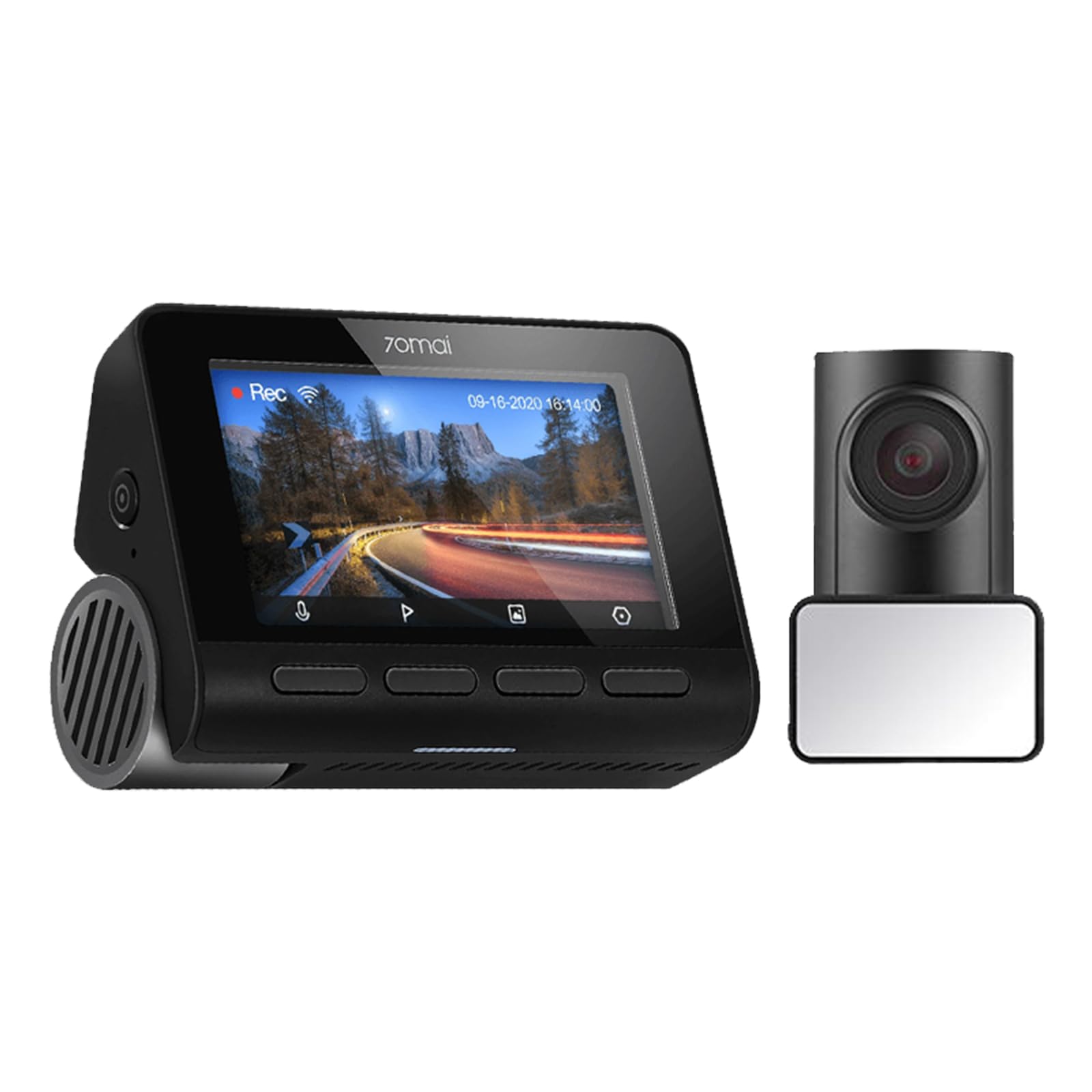 70mai A800S-1 Dual Vision True 4K Dash Cam, Built-in GPS, ADAS, in App Playback & Share, Optional Parking Monitoring Front and Rear