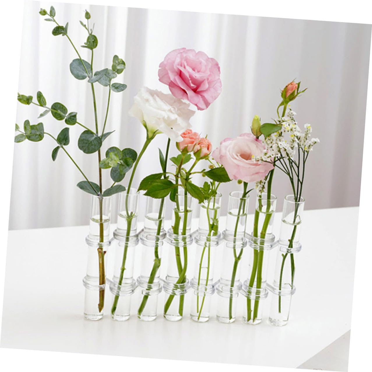Set de Vases Verre Transparent pour Propagation Hydroponique Grand Format avec Brosse Pot de Fleurs Design pour Décoration Intérieure et Bureau
