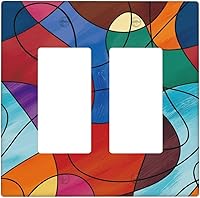 Vista 87 de Cubierta de Interruptor de Luz de Estilo Boho Vintage de los 70 Sol Arcoíris Champiñón Floral Rocker Individual 1 Gang Cubierta de Enchufe