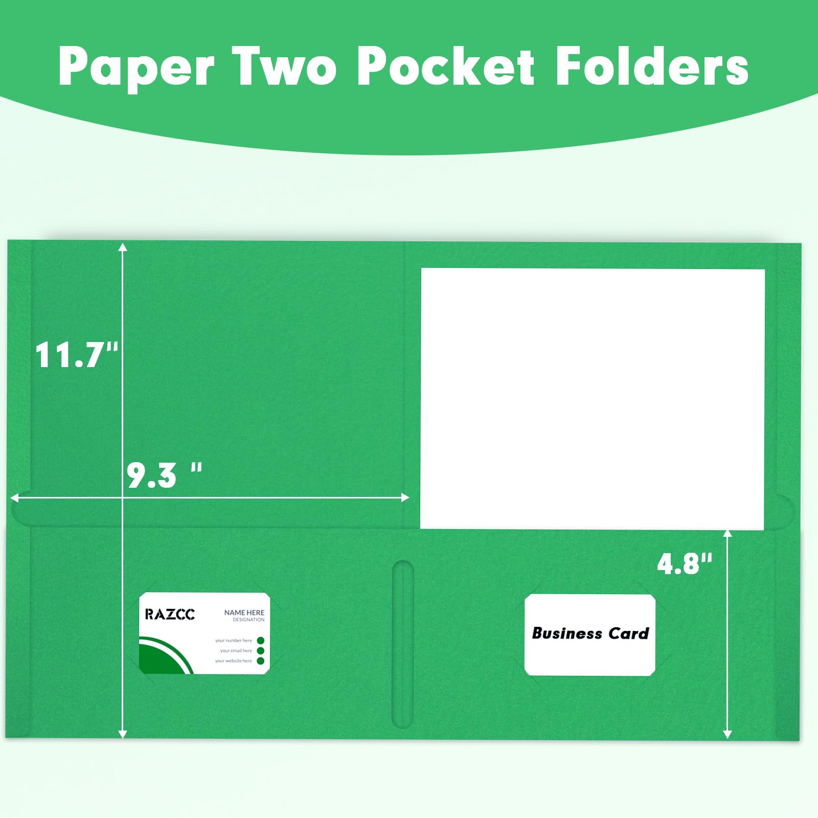 RAZCC 50-Pack Two Pocket Folders For School & Office - Assorted Colors, Letter Size - View #9