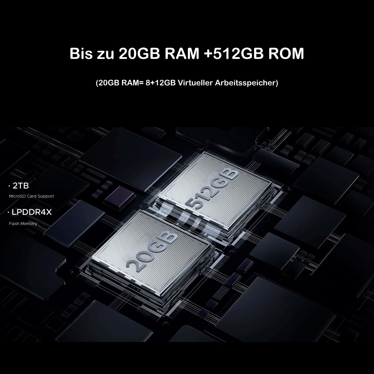 S118 Smartphone Rugged 2024, 20GB RAM + 512GB ROM, Batteria 10800mAh, Display 6,58" FHD+ 120Hz, Fotocamera 50MP, Android 14, Octa-Core, Cellulare 4G Dual SIM Sbloccato, NFC, GPS, Nero