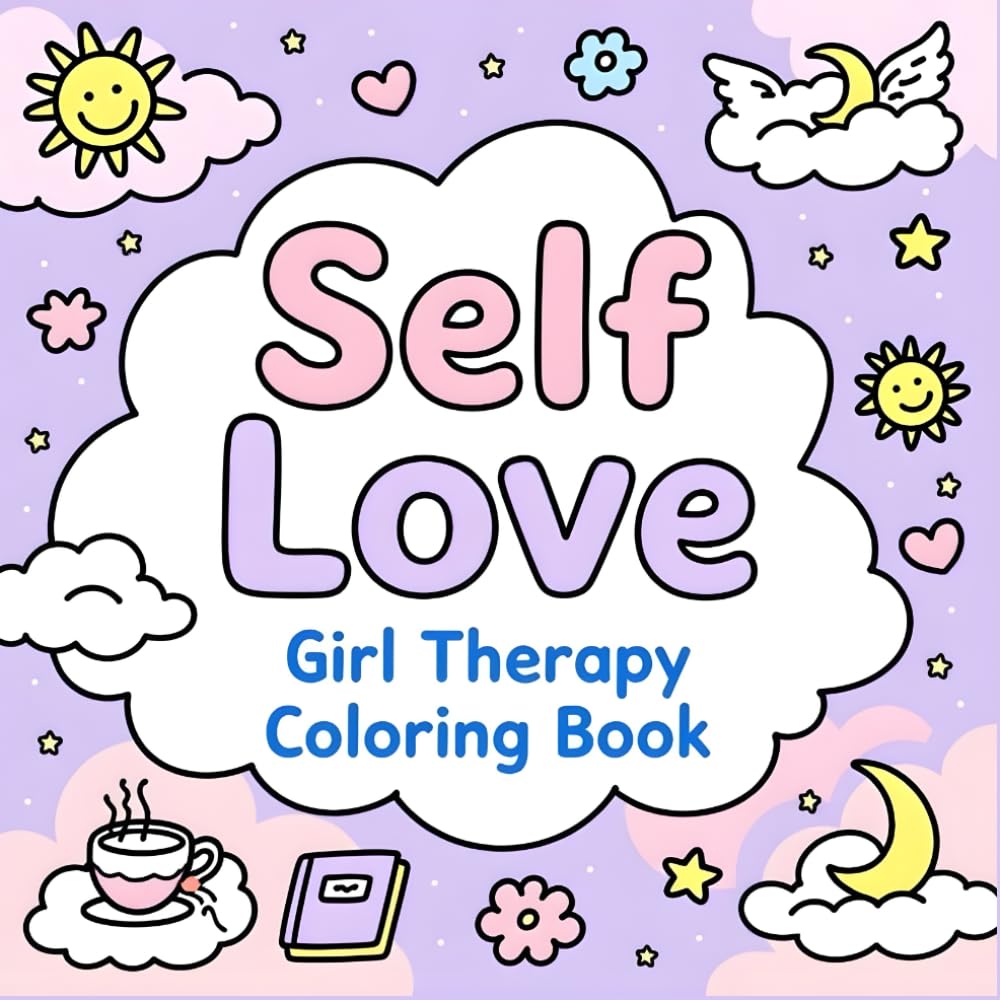 Self Love Girl Therapy Coloring Book