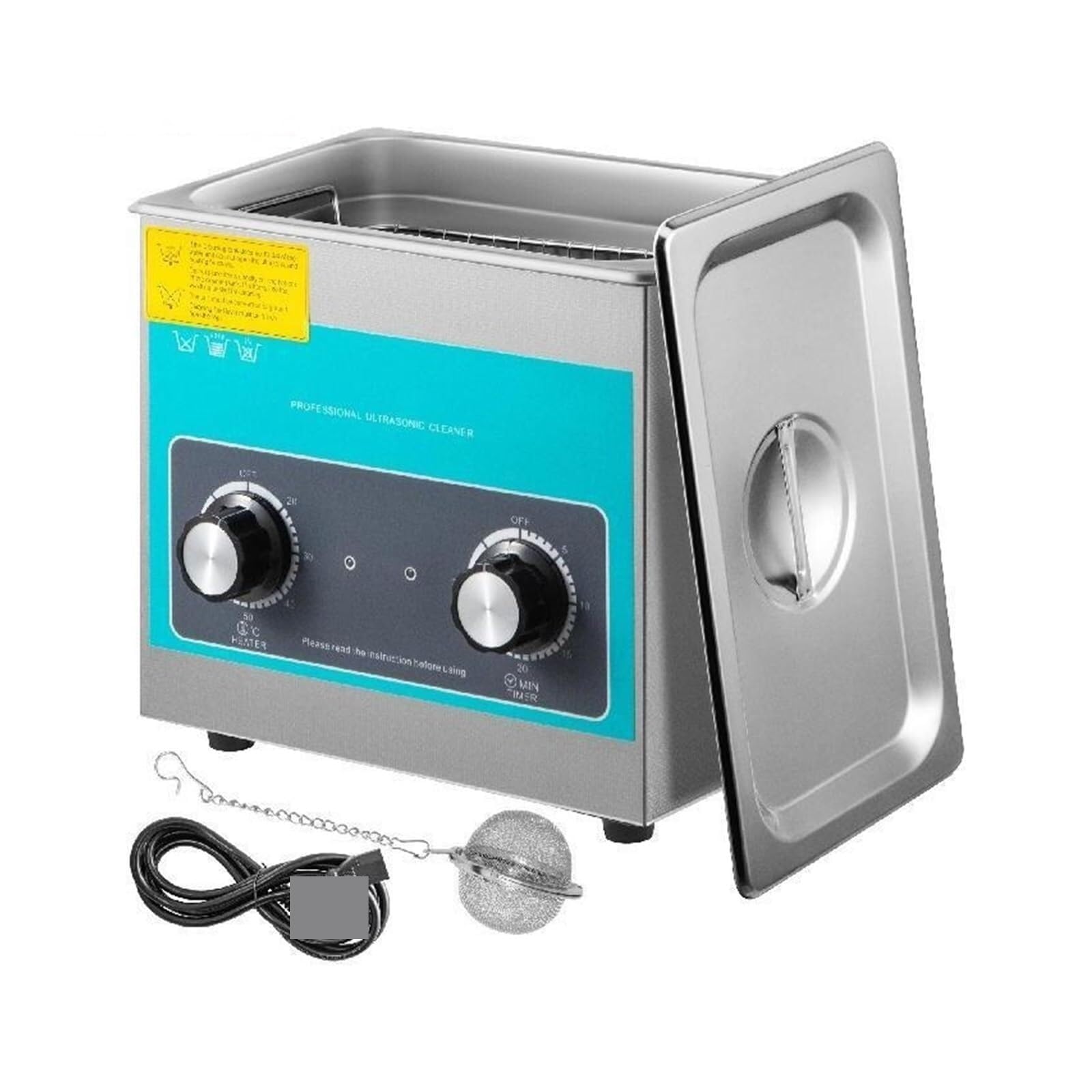 Limpiador ultrasónico, Máquina De Limpieza Por Ultrasonidos, Calentador Limpiador Perilla 3,2 L, Minilavado Portátil, Lavavajillas Pequeño, Piezas Gafas Joyería para limpiar joyas