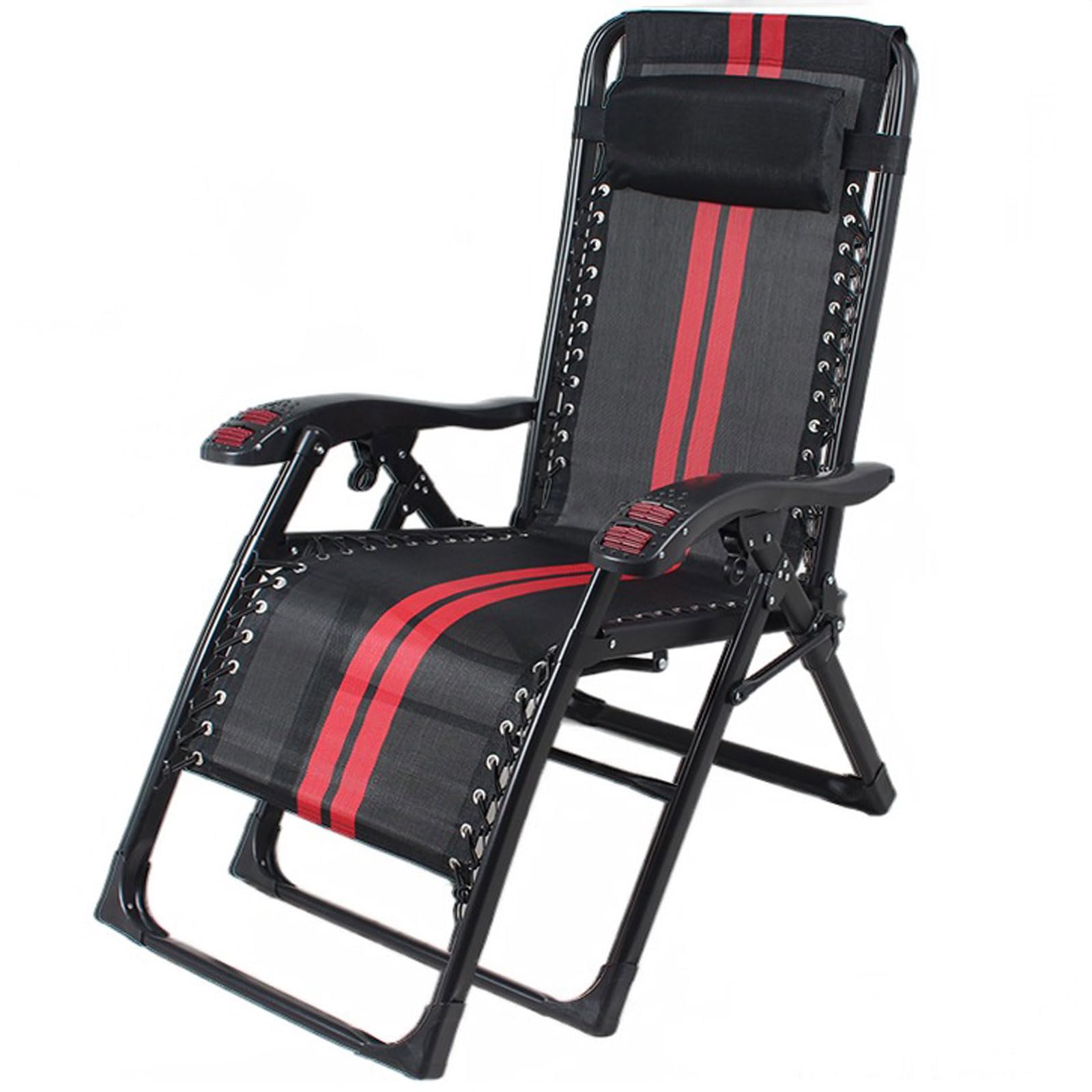 Fauteuil inclinable pliant réglable - Fauteuil inclinable de cour, chaises pliantes réglables, chaises de repos portables plus longues et plus larges pour jardin et balcon (A, 93 x 60 x 15 c