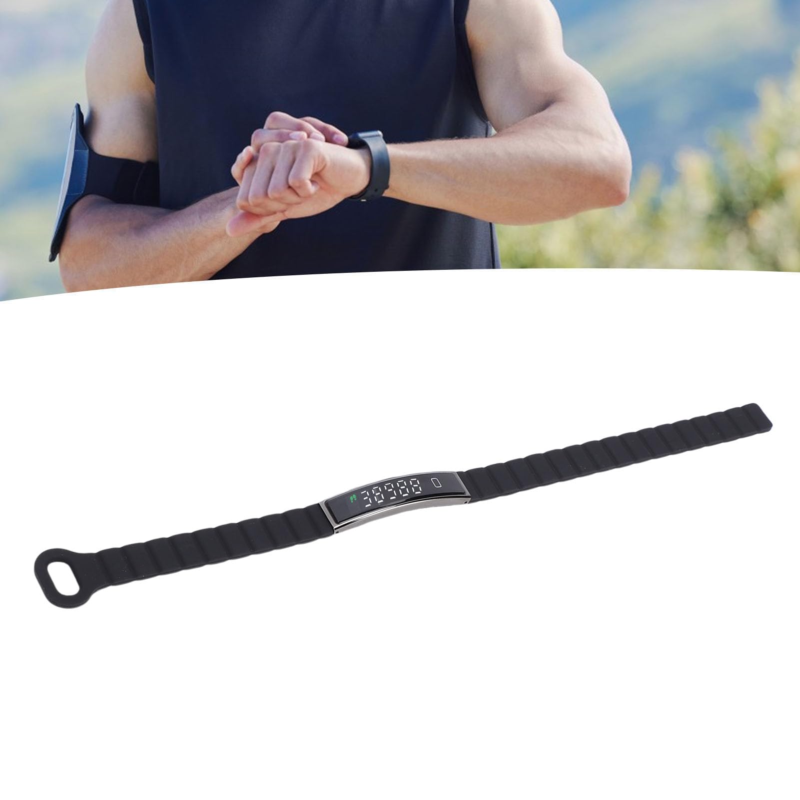 Annadue Bracelet Connecté Intelligent, Tracker d'Activité Fitness avec Compteur de Pas, Étanche, Prise de Photos à Distance, Noir