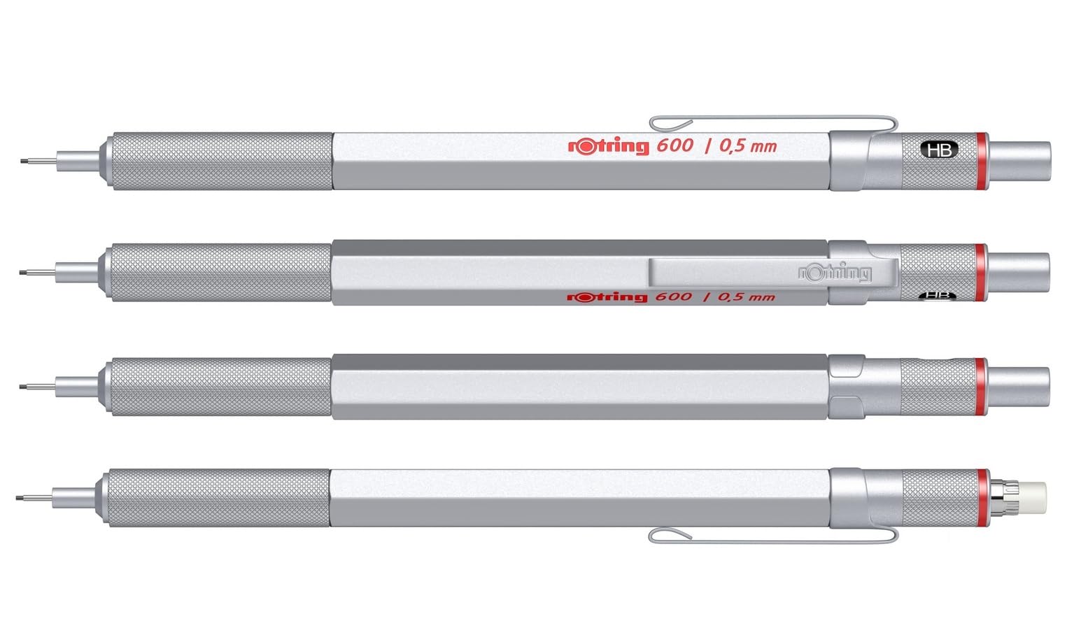 rOtring 600 portaminas – Caja de metal – Grabado personalizado – Portaminas de alta calidad con estuche – Personalizable – Idea de regalo para hombres y mujeres (plata)