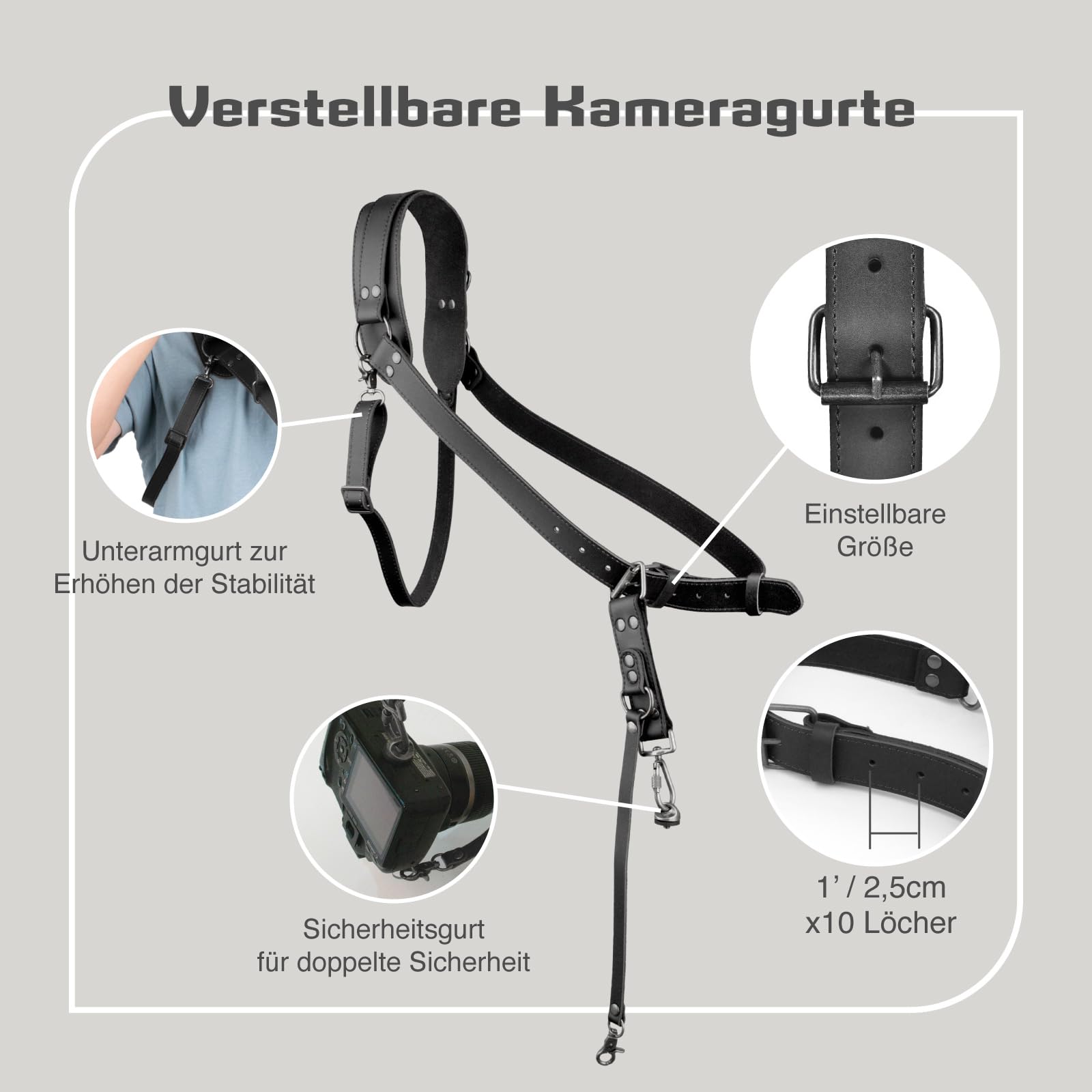 S1 Kameragurt für 1 Kamera,Leder Kamera Schultergurt