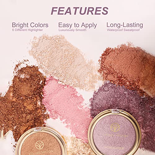 Young Vision Baked Highlighter Powder Palette, Sheer Pearl Shimmer Shades For Face Highlighter Makeup thumb #6