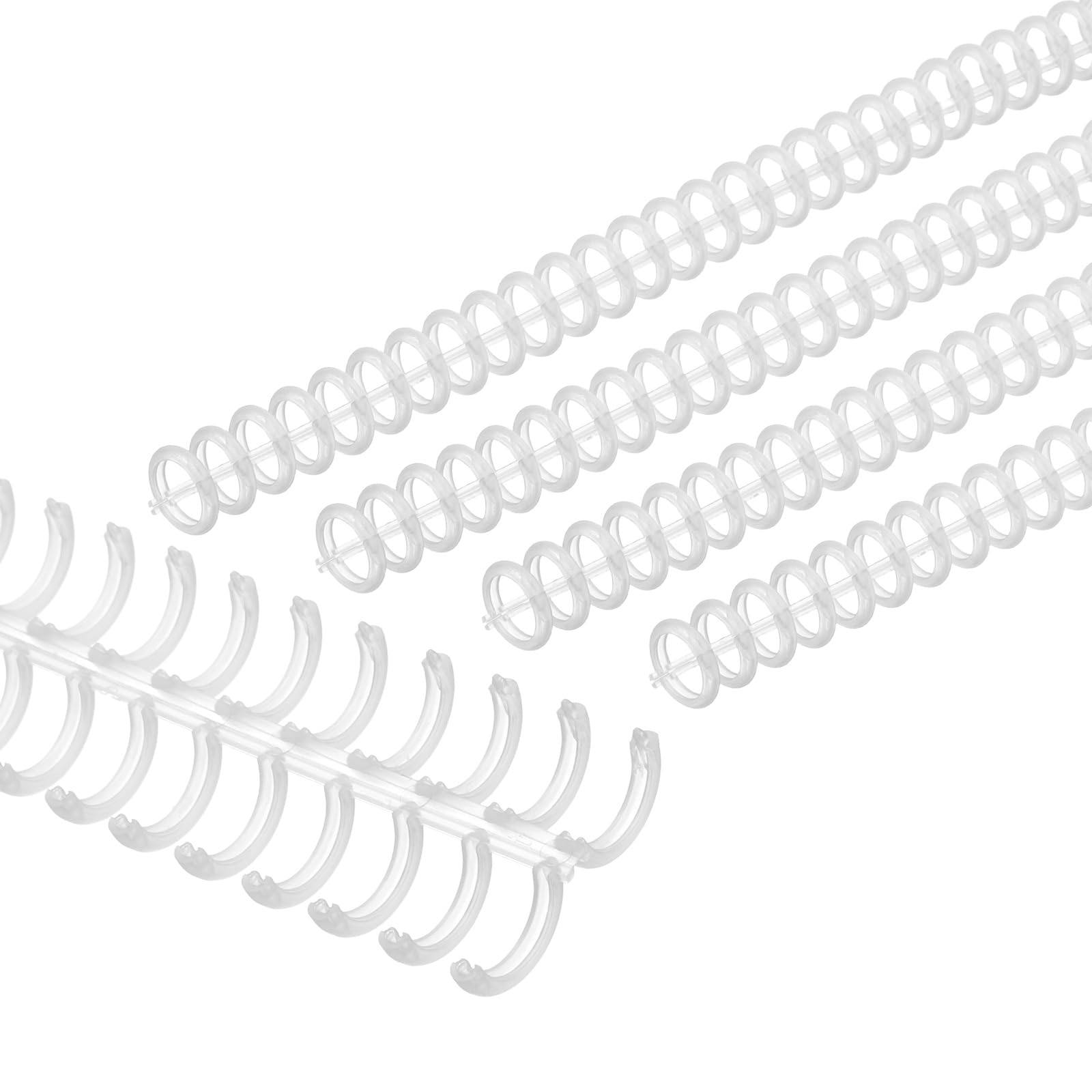 PATIKIL 12mm(1/2") Plastic Spiral Binding Coils, 15 Pcs Binding Spirals 85 Sheet Capacity Binding Spirals for Binding Paper Sheets, Clear