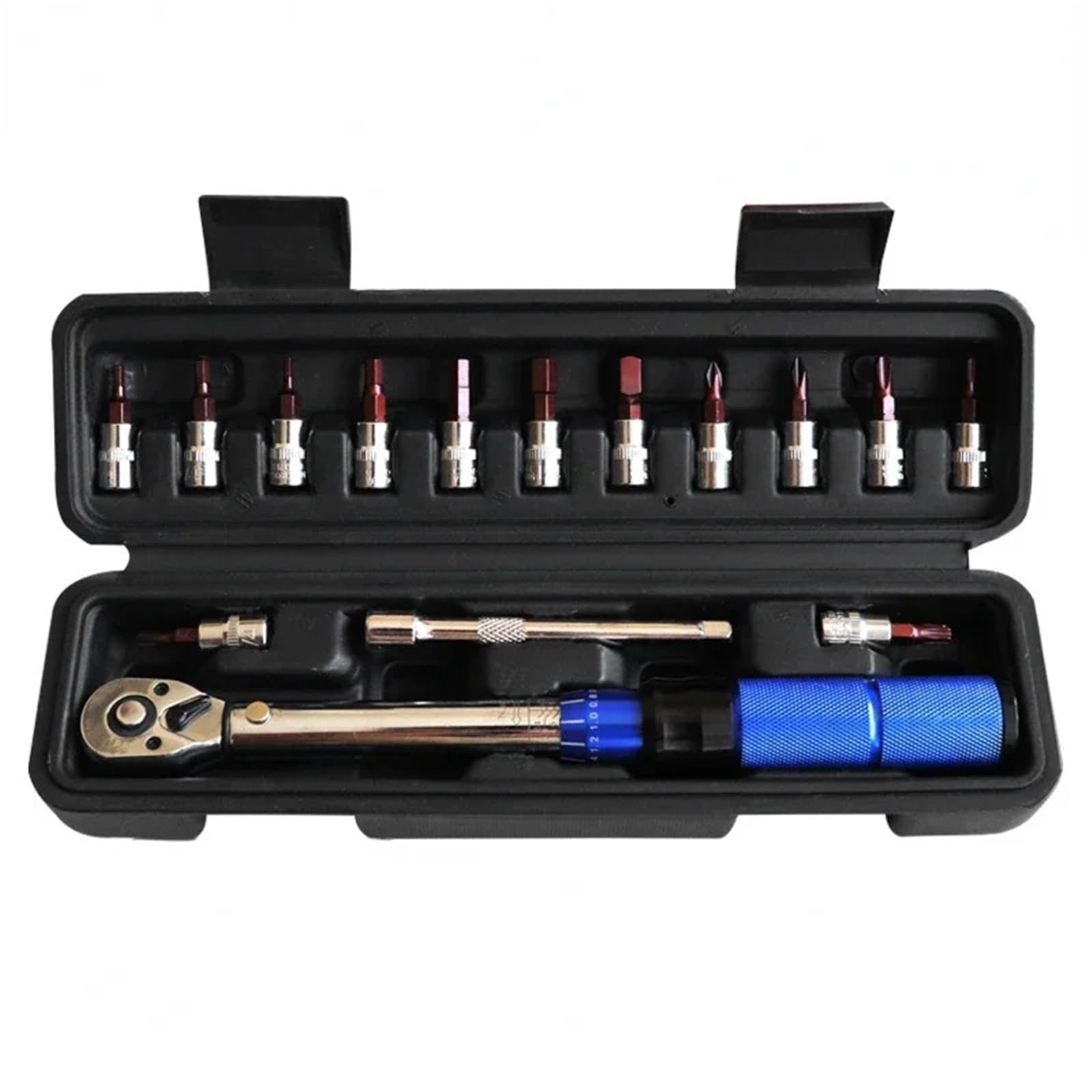 OLAQWENB Torque Wrenches 15Pcs Set Torque Wrench 1/4" 2-24Nm Dual Direction Allen Key Tool Socket Preset Type Spanner Precision Torque Wrench
