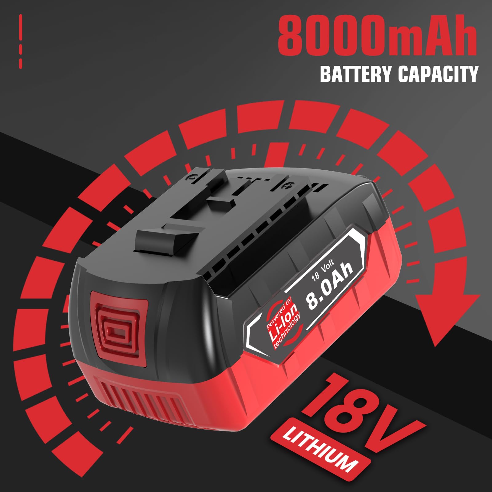 2X 8000mAh GBA Ersatzakku für Bosch Akku 18V 8ah + Ladegerät kompatibel für Bosch Professional 18V System Akku-Werkzeuge Nicht kompatibel mit grünen Werkzeugen