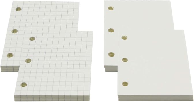 Mini Planner Inserts,3-Ring Binder/Planner Filler Paper,Spiral Notebook Refill,3 Ring Binder Refill,Line Blank Paper for Filofax -4 Pack