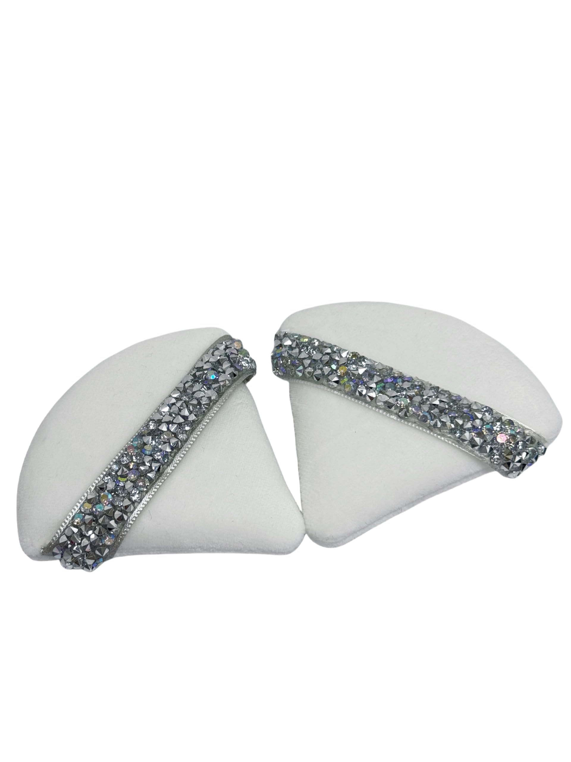 ButiFlora Makeup Mixing Palette & Shimmering Rhinestone Triangle Puff, Stainless Steel Metal Mixing Tray With Spatula Artist Tool for Mixing Foundation Nail-Art