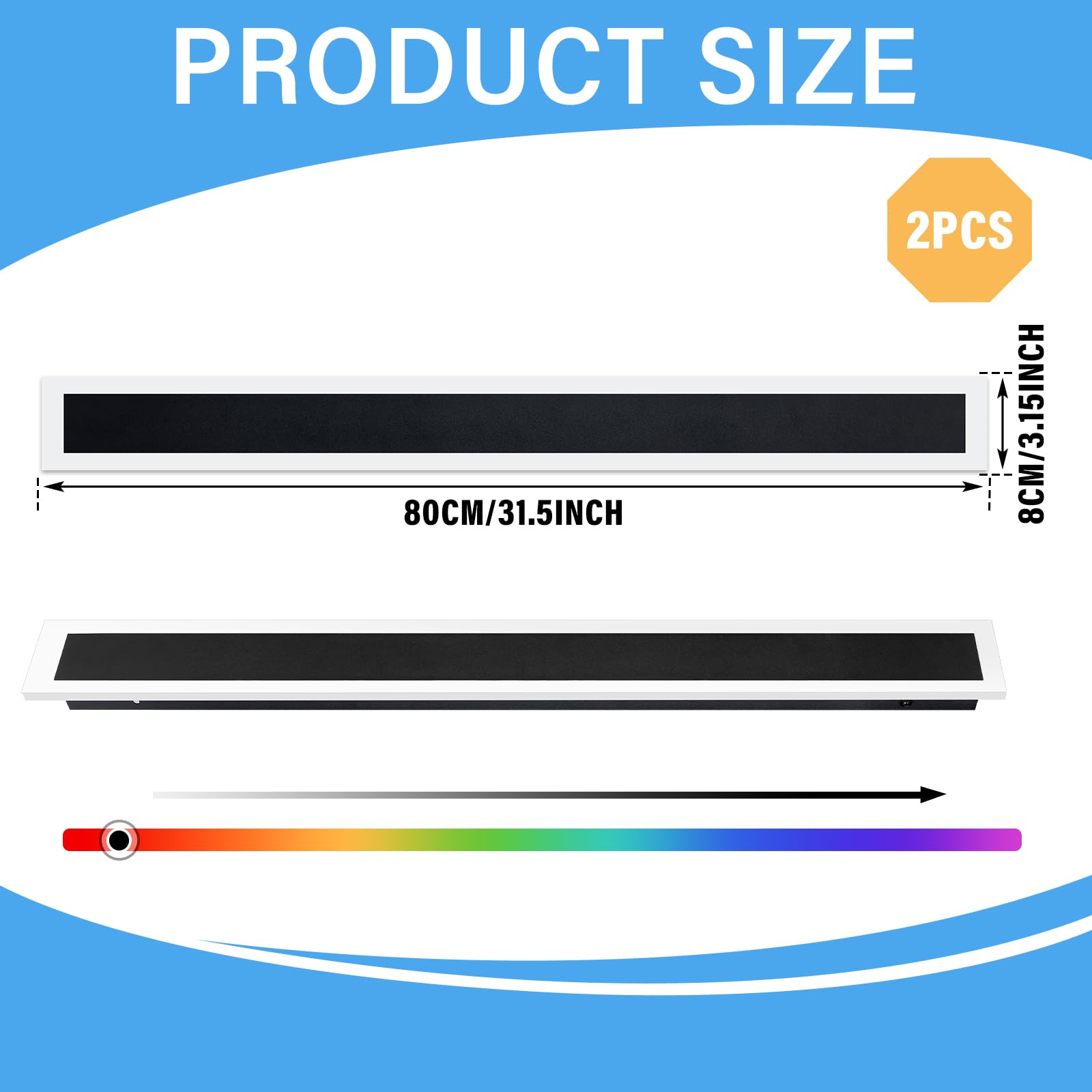 VIHOSE 2 Pcs 32 Inch RGB Long Outdoor Wall LED Lights 32 W Acrylic Exterior Light 110 V LED