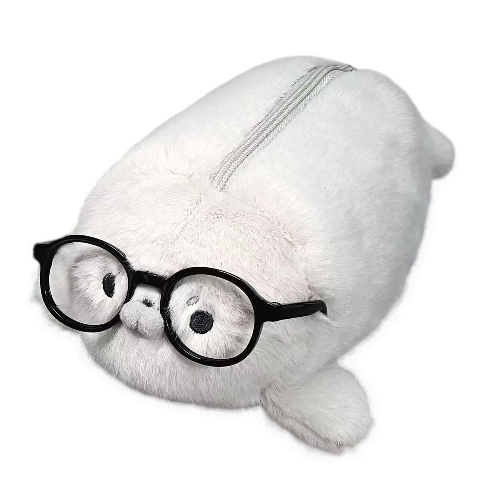 Introti Funny Seal Pencil Case Large Capacity Aesthetic Seal Doll Pen Case with Zipper Multi-Use Gifts for Students Family Friends Classmates