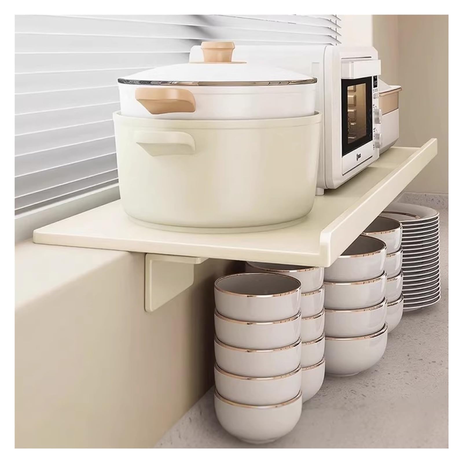 Estante de alféizar de cocina en acero al carbono sin taladro negro