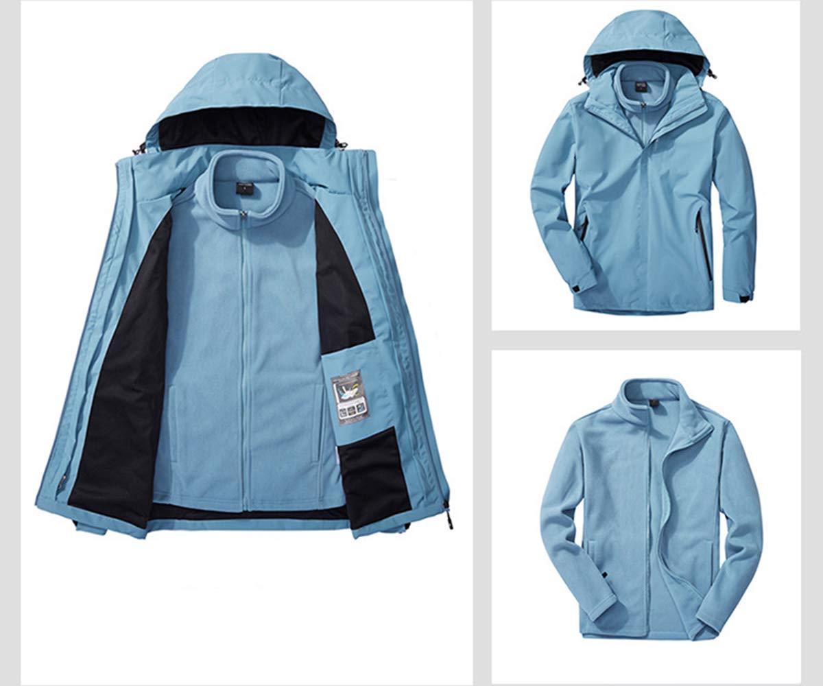 Onsoyours Giacca da Donna 3 in 1 da Neve in Pile Warm Giubbotto da Montagna Caldo Cappotto da Escursionismo Outdoor Parka con Cappuccio Antivento Donna Uomo