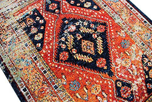 CARPETIA Klassischer Teppich Orientteppich Wohnzimmerteppich schwarz rot Größe 80x150 cm – Bild 3