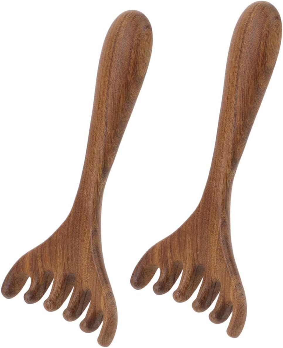 2Pcs Gua Massage Tool Wooden Scalp Rake Facial Massager for Head and Eye Relaxation Comfortable Safe Design for Prolonged Use Versatile Antler Massager for Soothing
