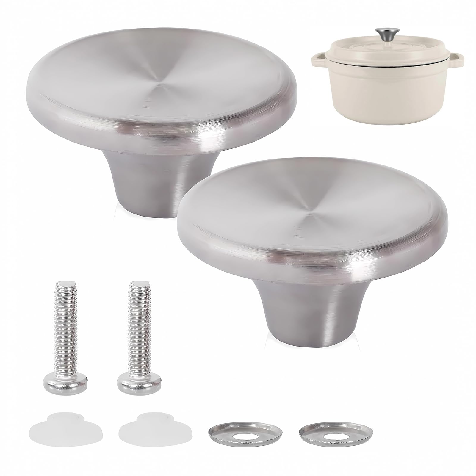 Pomello Per Forno Olandese In Acciaio Inox - Ricambio Per Le Creuset, Aldi, Lodge E Altri - Foto 2