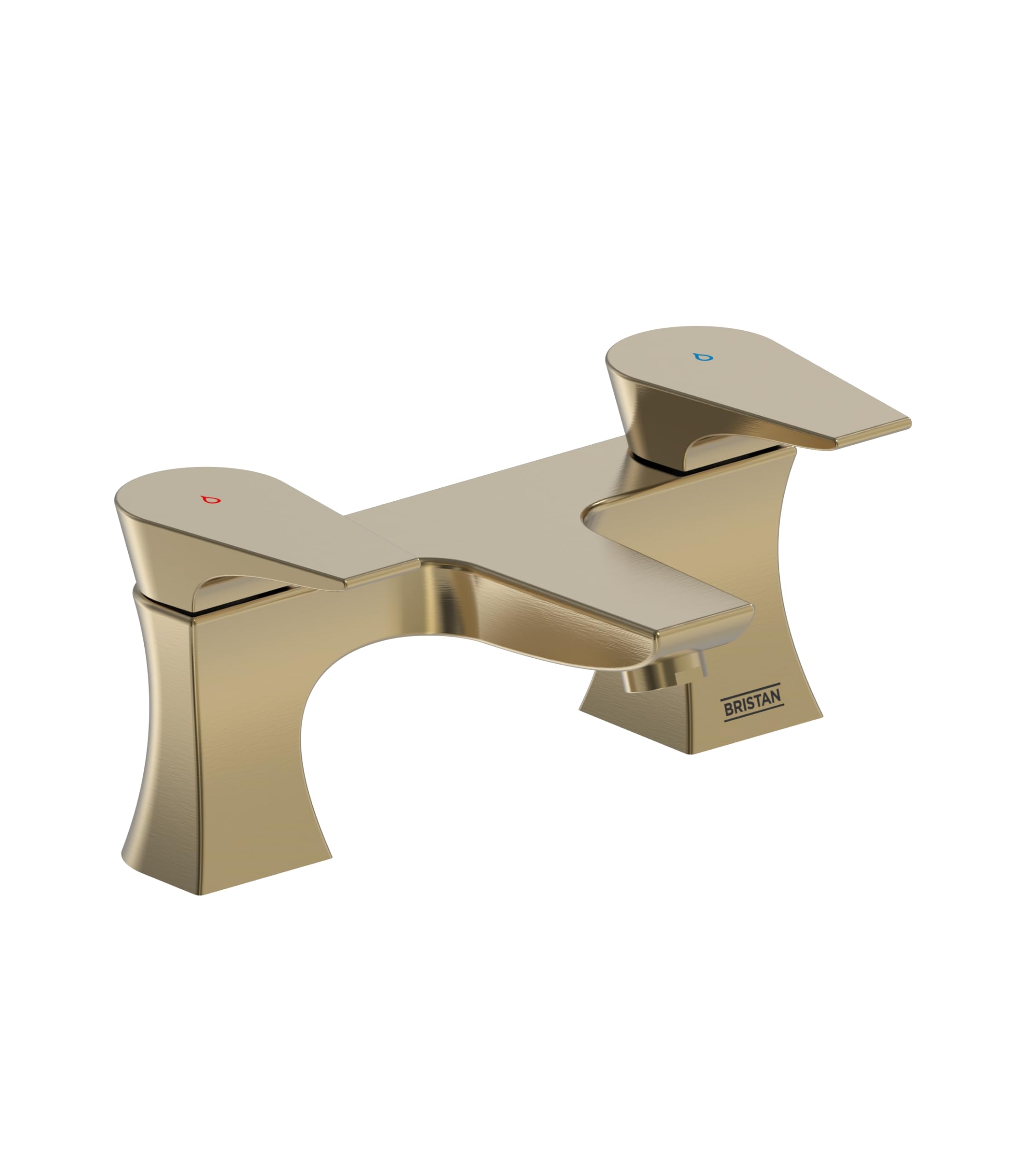Bristan Brushed Brass Hourglass Bathroom Bath Filler Tap