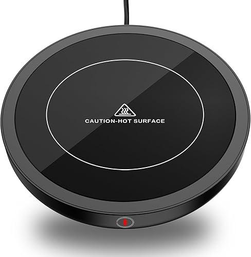 Calentador de tazas de café, plato calentador de velas grande, calentador de taza inteligente ajustable (105 180 F), apagado automático 4 horas,