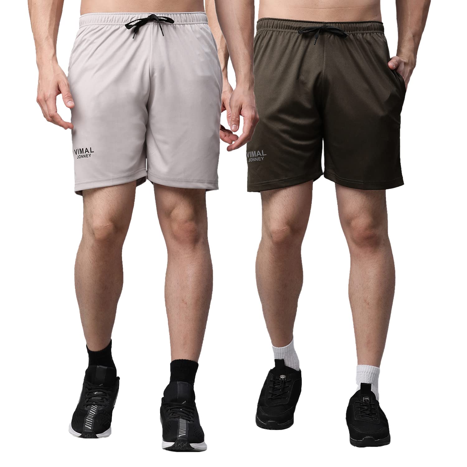 mack jonney Dryfit Solid Lycra Shorts for Men (Pack of 2)-Dryfit_D11_L.Gry_OLV_02-P-picture-49