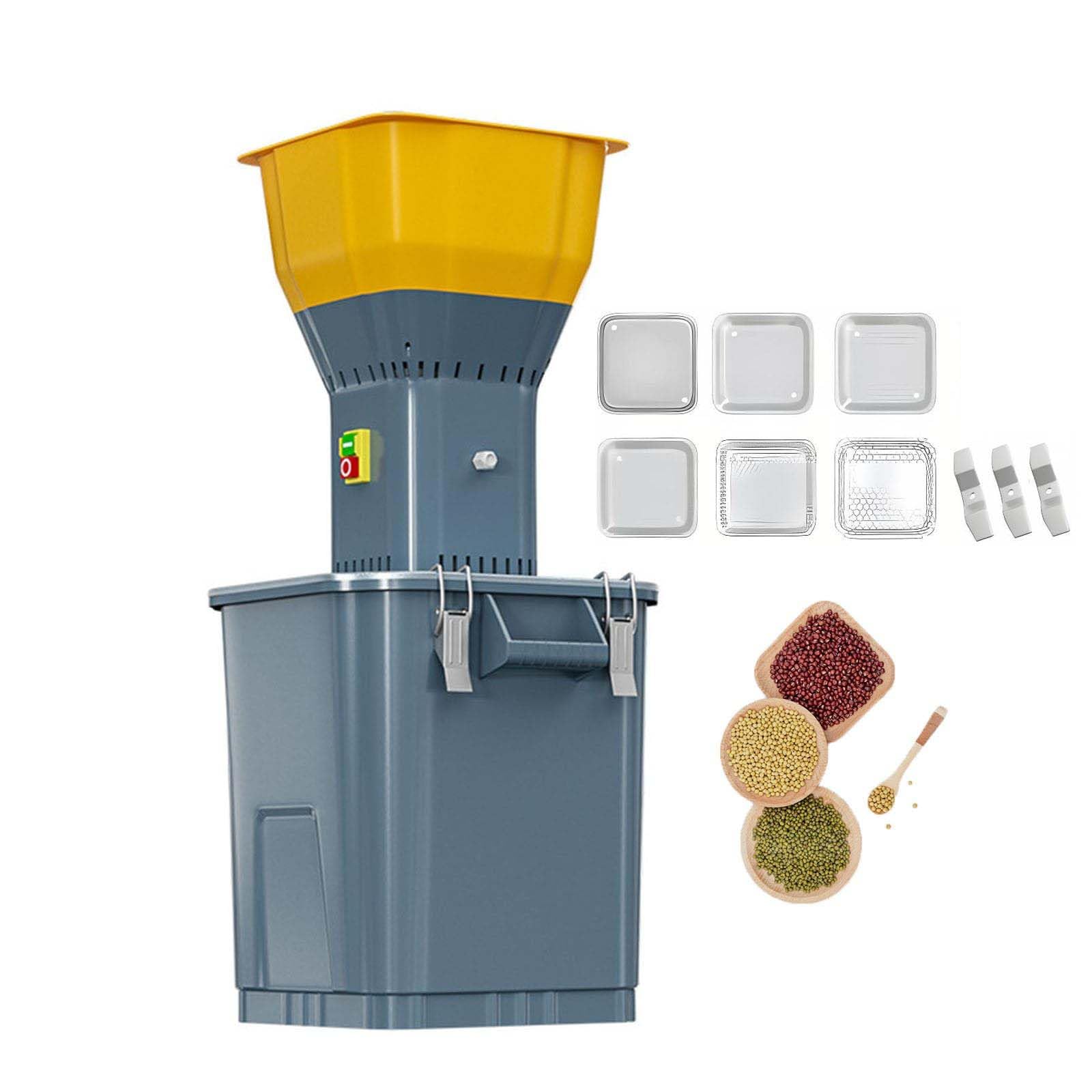 Eoweiot Electric Corn Grinder, High Efficiency 1300W Feed Mill with Detachable Hopper and 7 Sieves for Farm Feed and Flour Grinding (45L)