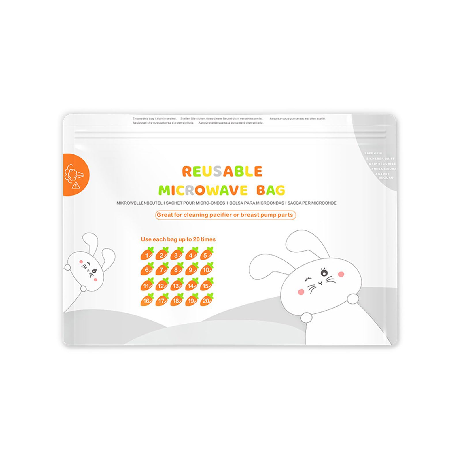 16/42 bolsas de limpieza, reutilizables, bolsas de esterilización de vapor para microondas para extractor de leche/biberón, 20 veces/hoja, solución de esterilizador portátil
