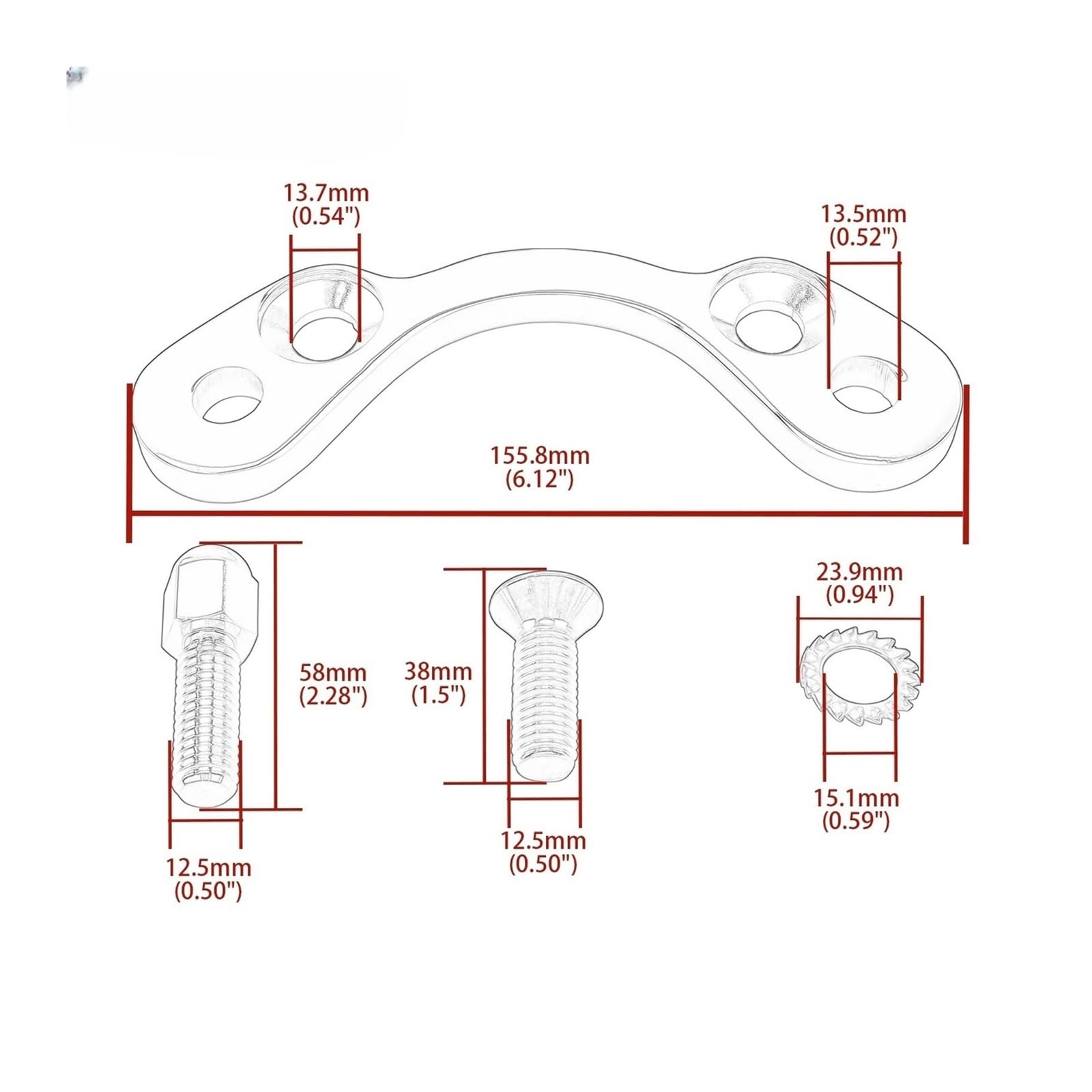 Motorrad Lenkerklemmen Motorrad Springer Lenker Baum Adapter Obere Klemme 3,5" Wide Riser Riser Mit Klemme Für Ha&rley Bobber 200 250