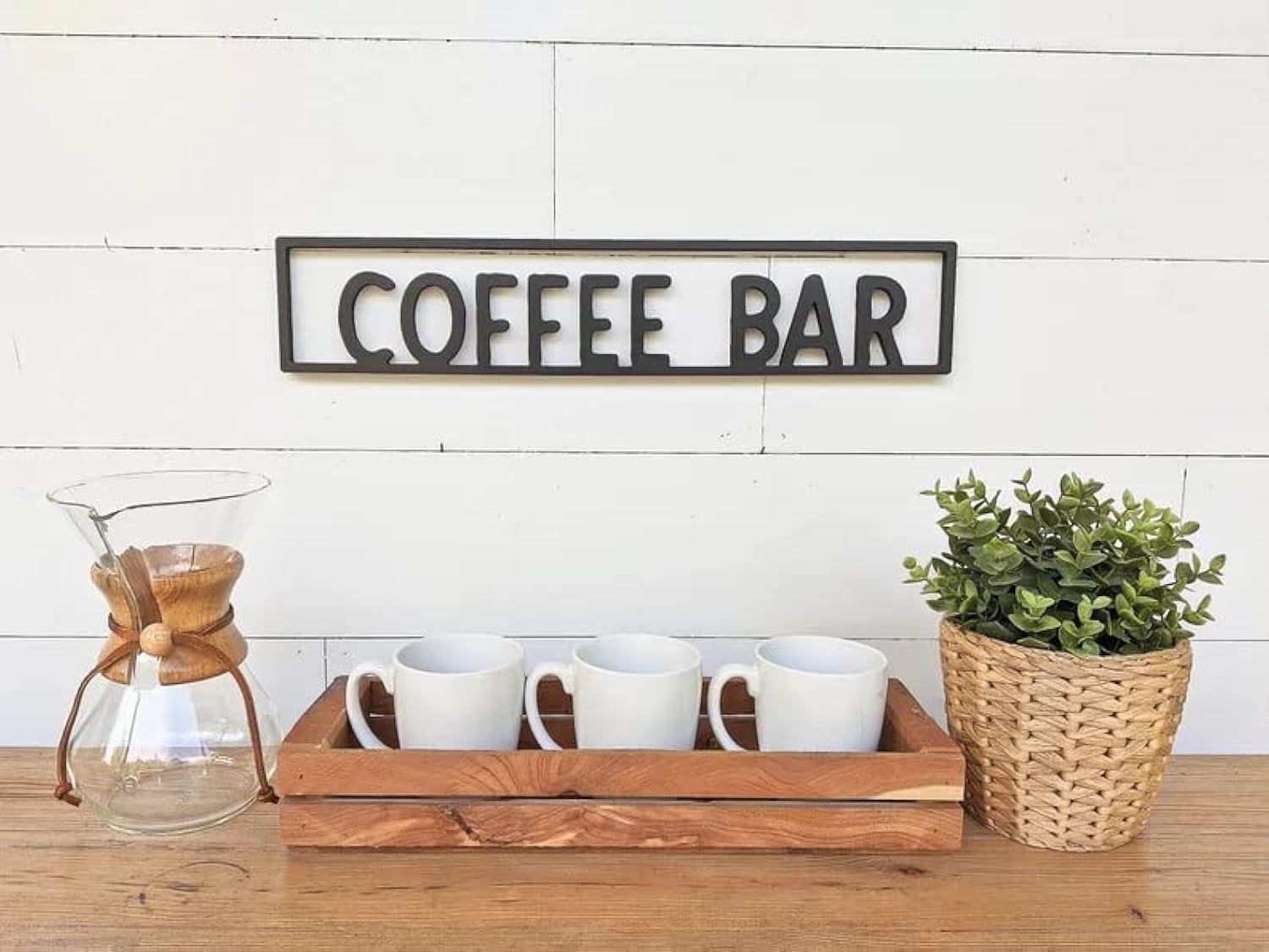 Craft 360 Coffee Bar Quotes Wall Hanging Coffee Shop Cafe Wall Art Wall Plaque Wall Sign Home Living Room Bedroom Home Room Frames (Decor Black handcraft Silhouette) L x H 11.5 Inches x 6 Inches
