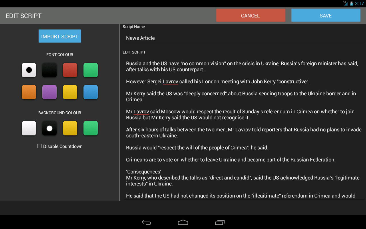Teleprompter Pro App on Amazon Appstore