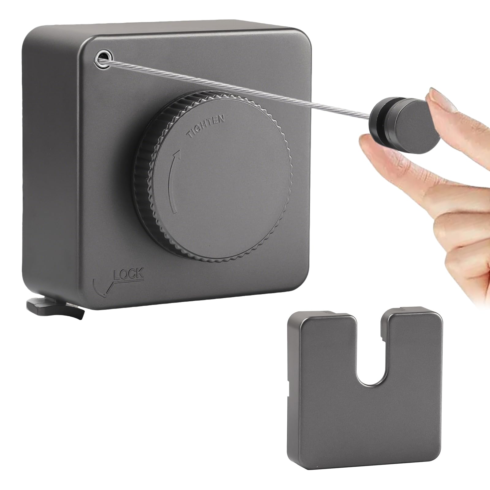 GAESHOW Stendibiancheria Retrattile da 4.8 m, Stendibiancheria Estensibile, Acciaio Inossidabile Corda da Bucato Riavvolgibile, Linea di Lavanderia Pegolabile per Interni Bagno, Balcone (grigio)