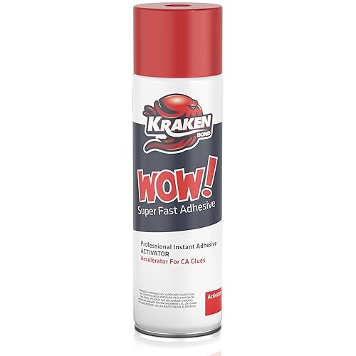 Miniatura 7 de KRAKEN BOND Wow! Activador adhesivo en aerosol (3 x 16.9 onzas), acelerador de pegamento de cianoacrilato para plástico, metal, madera y PVC,