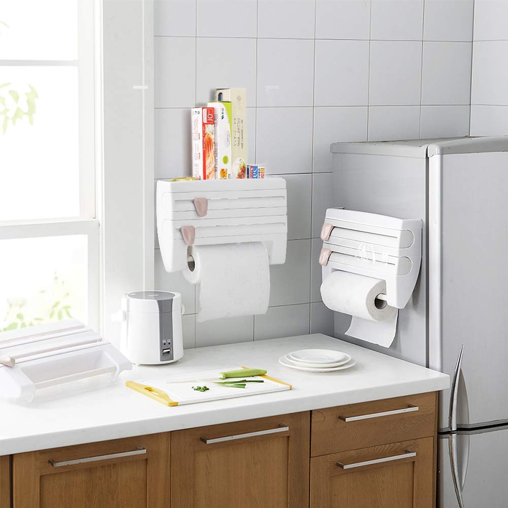 Portarrollos De Cocina De Pared 3 Rollos, Dispensador De Rollos De Cocina